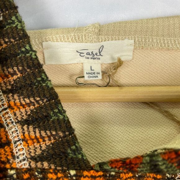 Easel Daisy Patch Mineral Washed Terry Hoodie Pullover Multicolor - Picture 4 of 4